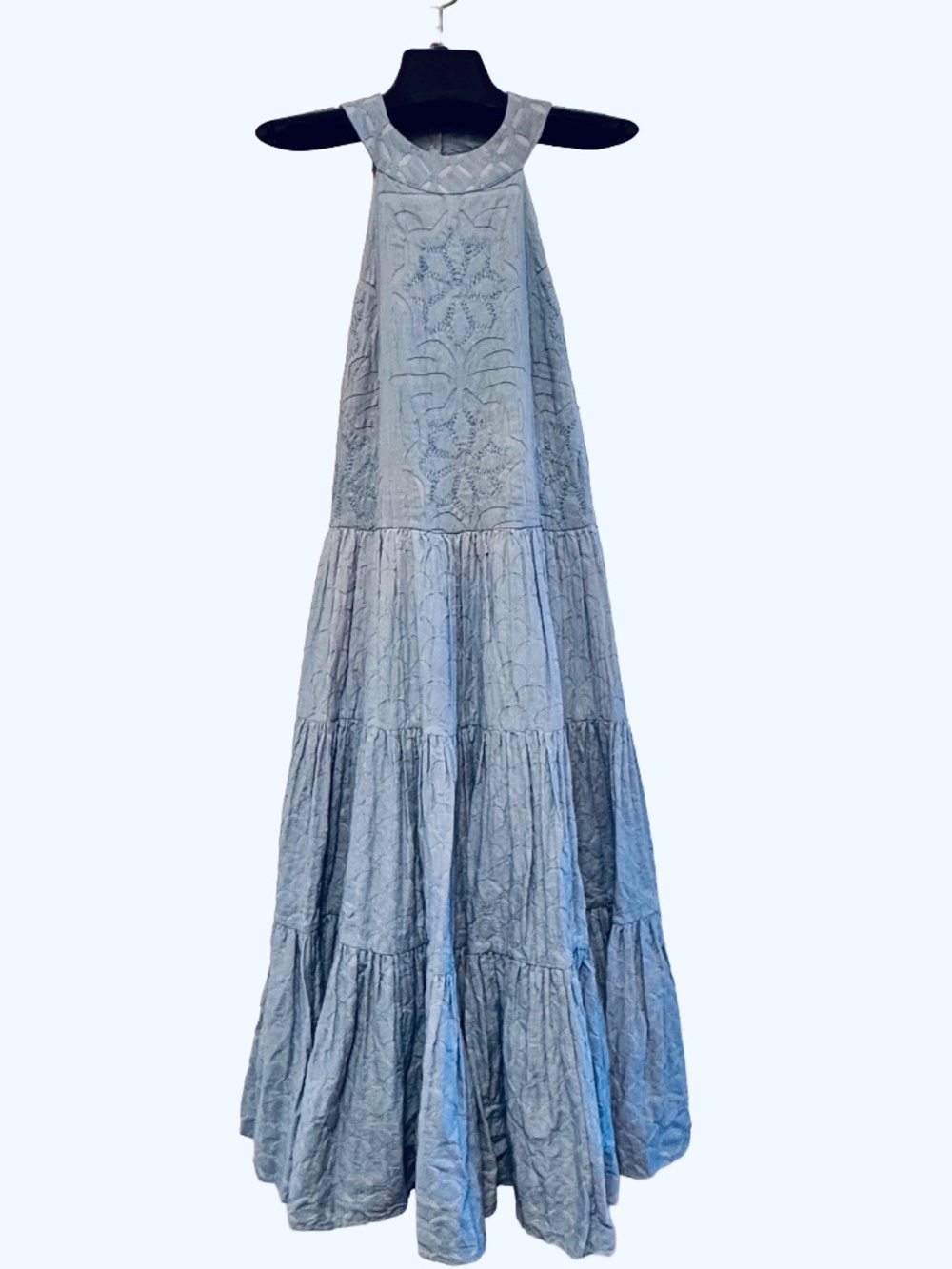 NWOT Joie Decosta Eyelet Halterneck Maxi Dress, Size L - Picture 4 of 11